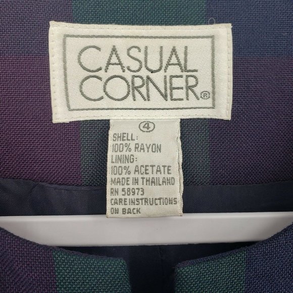 Vtg Casual Corner Women Plaid Button Down Blazer - Picture 7 of 8